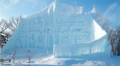 Roger Hanson Ice Wall in Big Lake, Minnesota