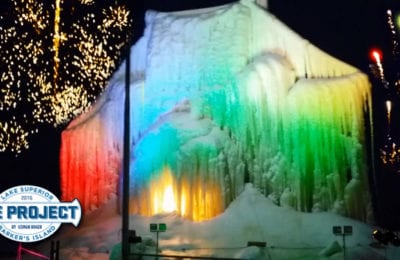 Lake Superior Ice Project Fireworks, Light & Sound Show