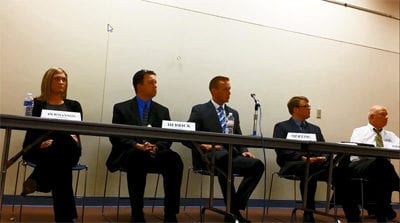 Mayoral Candidates (L-R): Kalee Hermanson, Mike Herrick, Greg Mertzig, Jim Paine, Bruce Hagen